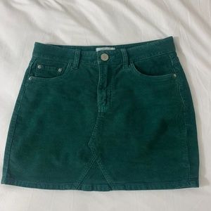 Green Emerald Corduroy Mini Skirt Size Small